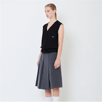 Women Knit Vest - Black - SW2505094B