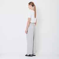 Women Elastic Waist Long Pants - Light Grey - SW2505101A