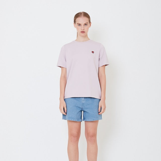 Women Embroidery Essential Top - Dusty Purple - SW2506104B