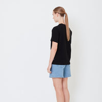 Women Embroidery Essential Top - Black - SW2506104D