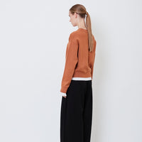 Women Contrast Sweater - Camel - SW2506109A