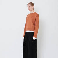 Women Contrast Sweater - Camel - SW2506109A