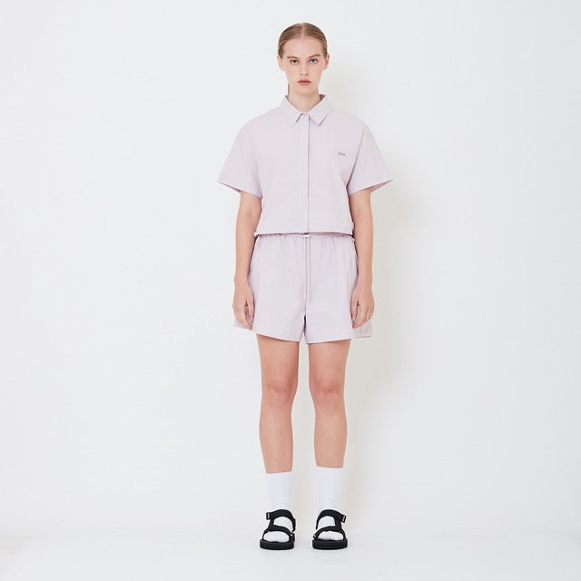 Women Elastic Waist Shorts - Dusty Purple - SW2506111A