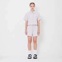 Women Elastic Waist Shorts - Dusty Purple - SW2506111A