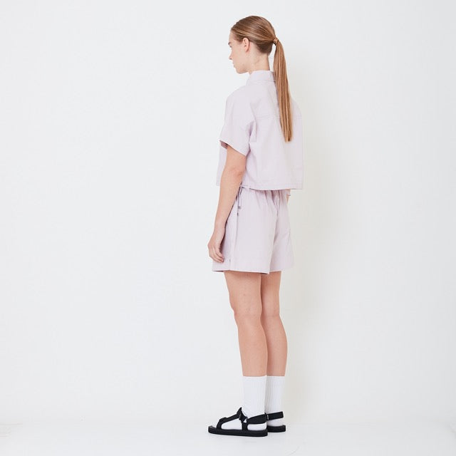 Women Elastic Waist Shorts - Dusty Purple - SW2506111A