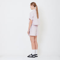 Women Elastic Waist Shorts - Dusty Purple - SW2506111A