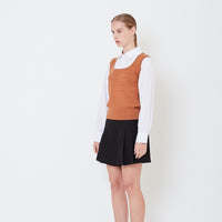 Women 2 in 1 Knit Blouse - Camel - SW2506113A