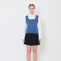 Women 2 in 1 Knit Blouse - Dusty Blue - SW2506113B