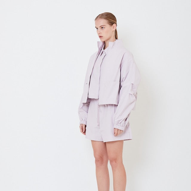 Women Drop Shoulder Jacket - Dusty Purple - SW2506118A