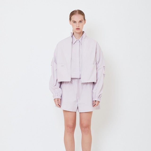 Women Drop Shoulder Jacket - Dusty Purple - SW2506118A