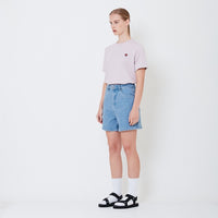 Women High Waist Bermuda Shorts - Light Blue - SW2506119A
