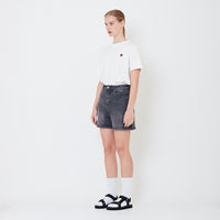 Women High Waist Bermuda Shorts - Grey - SW2506119B