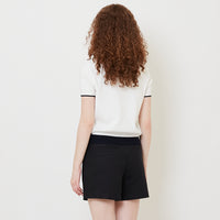 Women Contrast Knit Top - Off White - SW2508125A