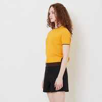 Women Contrast Knit Top - Yolk - SW2508125B