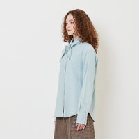 Women Shirt With Neckerchief - Light Blue - SW2508128B
