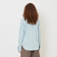 Women Shirt With Neckerchief - Light Blue - SW2508128B
