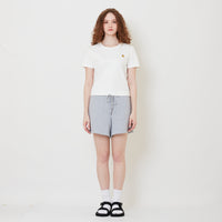 Women Elastic Waist Shorts - Light Grey - SW2509141A