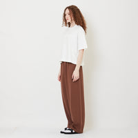 Women Barrel Leg Long Pants - Brown - SW2509142B
