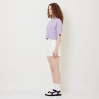 Women Stretch Denim Shorts - Off White - SW2509148A