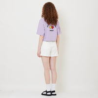 Women Stretch Denim Shorts - Off White - SW2509148A