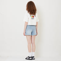 Women Stretch Denim Shorts - Light Blue - SW2509148B