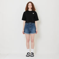 Women Stretch Denim Shorts - Blue - SW2509148C