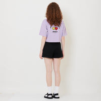 Women Stretch Denim Shorts - Black - SW2509148D