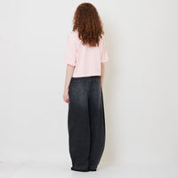 Women Barrel Leg Jeans - Black - SW2509151B