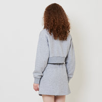 Women Turtle Neck Neoprene Jacket - Light Grey - SW2509155A