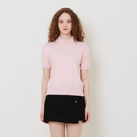 Women Polo Collar Knit Top - Soft Pink - SW2510165B