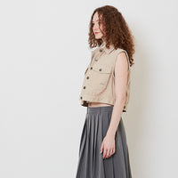 Women Corduroy Vest - Light Khaki - SW2510171A