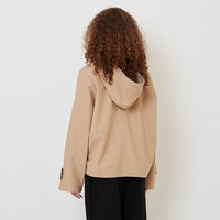 Women Hoodie Outerwear - Khaki - SW2510175A