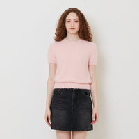 Women Fluffy Knit Top - Light Pink - SW2511181C