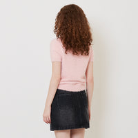 Women Fluffy Knit Top - Light Pink - SW2511181C