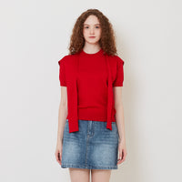 Women 2-in-1 Knit Top - Red - SW2511182C