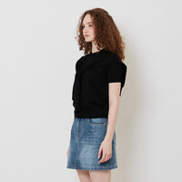 Women 2-in-1 Knit Top - Black - SW2511182D