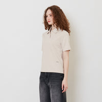 Women Neoprene Polo Top - Light Khaki - SW2511185B