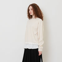 Women Combined Oversized Top - Light Khaki - SW2511186A