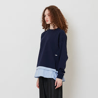 Women Combined Oversized Top - Navy - SW2511186B