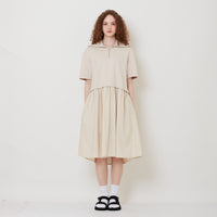 Women Combined Polo Dress - Light Khaki - SW2511187A