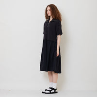 Women Combined Polo Dress - Navy - SW2511187B