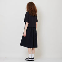 Women Combined Polo Dress - Navy - SW2511187B