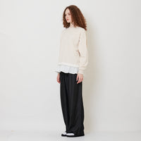 Women Elastic Wide-Leg Jeans - Black - SW2511190B