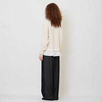 Women Elastic Wide-Leg Jeans - Black - SW2511190B