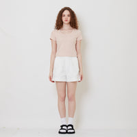 Women Cotton Nylon Shorts - Off White - SW2511192A