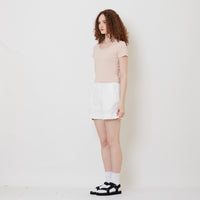 Women Cotton Nylon Shorts - Off White - SW2511192A