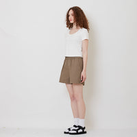 Women Cotton Nylon Shorts - Brown - SW2511192C