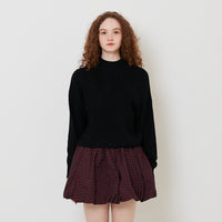 Women Mock Neck Sequin Knit Top - Black - SW2511200A