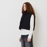 Women Puffer Vest - Black - SW2511202A