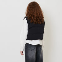 Women Puffer Vest - Black - SW2511202A